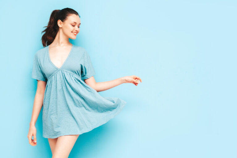 Woman with short dress